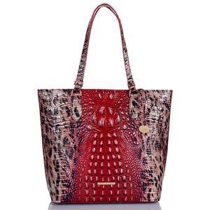 Brahmin Ellen Ruby Ombre Melbourne Genuine Leather Tote New